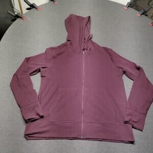 Yogalicious Lux Zip-Up Hooded Jacket, Plum Mauve, Women's Size Large